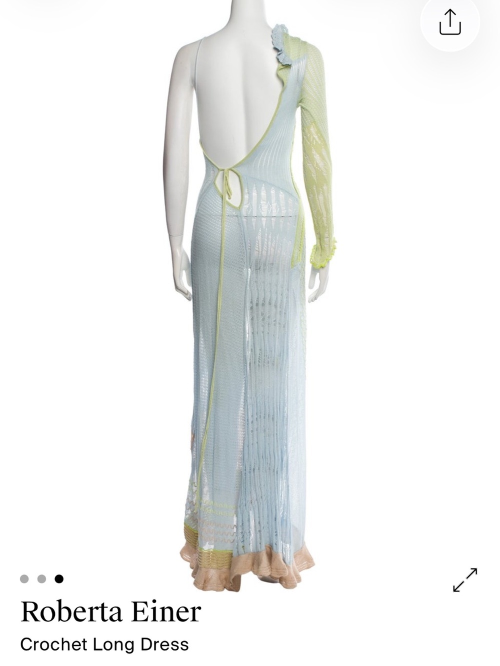 Roberta Einer Pastel Crochet Maxi Dress in Mint, Light Blue & Blush - Picture 3 of 7